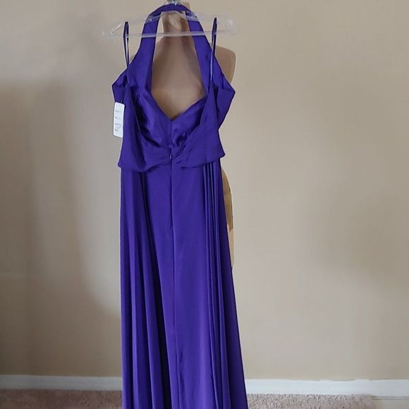 (4) NWT Wow Plus Size Long Gown Style #2431 in PURPLE - Picture 3 of 5